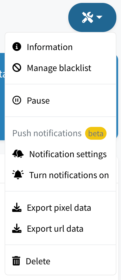 Tracking pixel opties