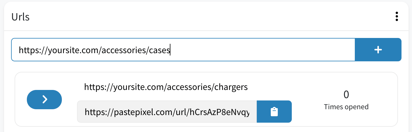 Gegenereerde tracking URLs