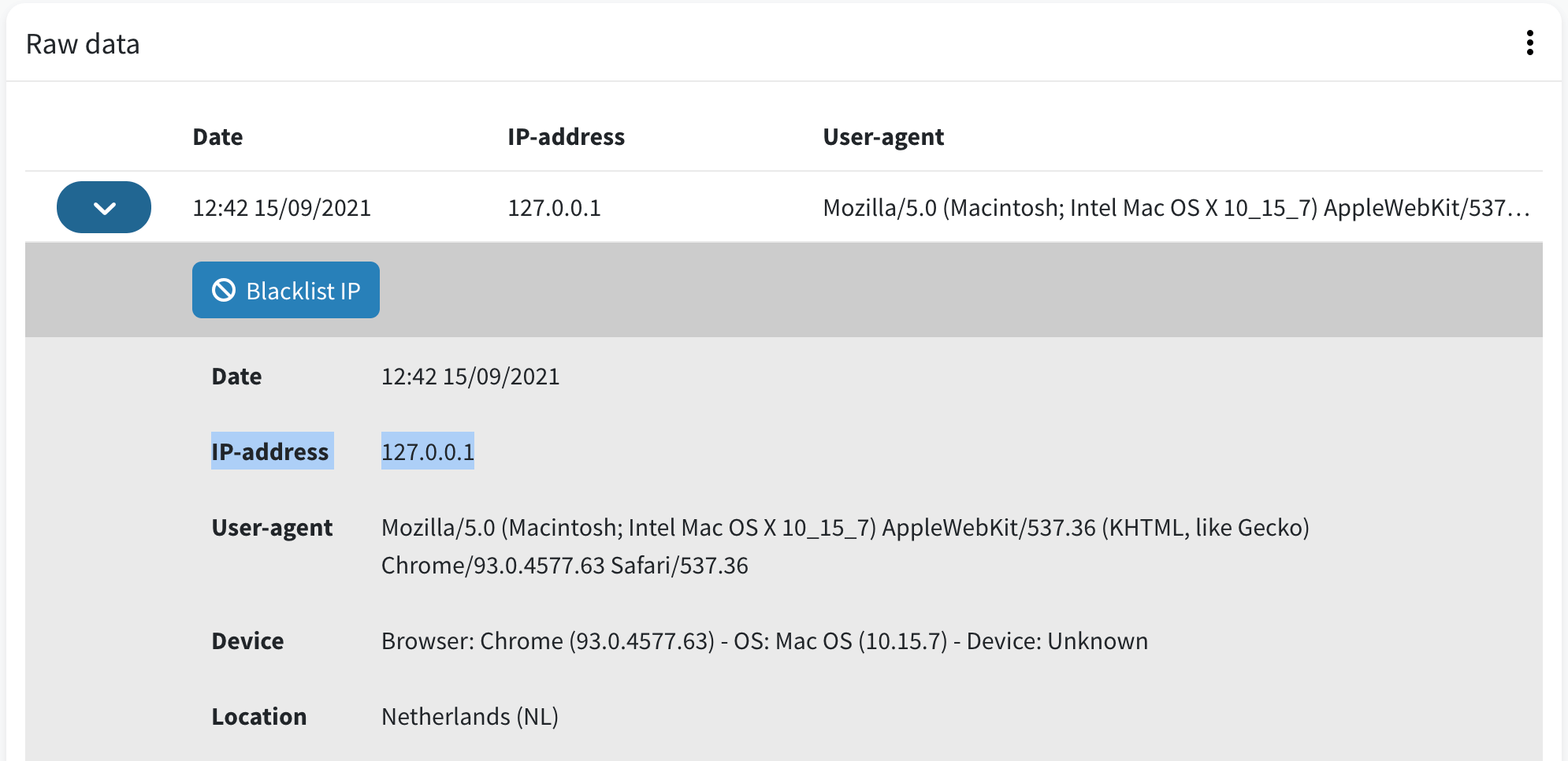 IP-address tracked by a tracking pixel