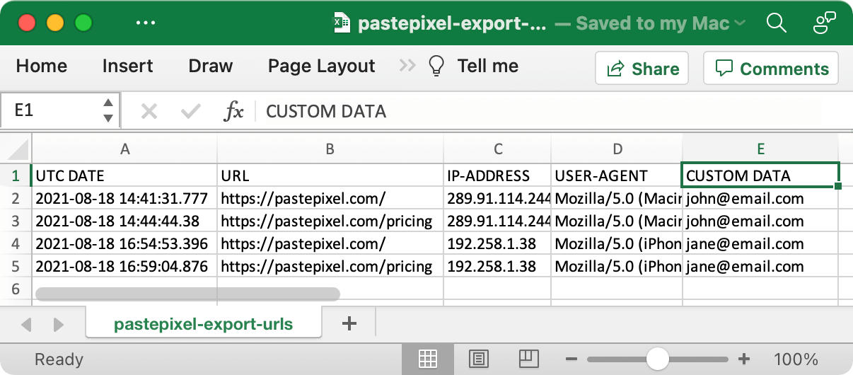 Custom data in CSV-export